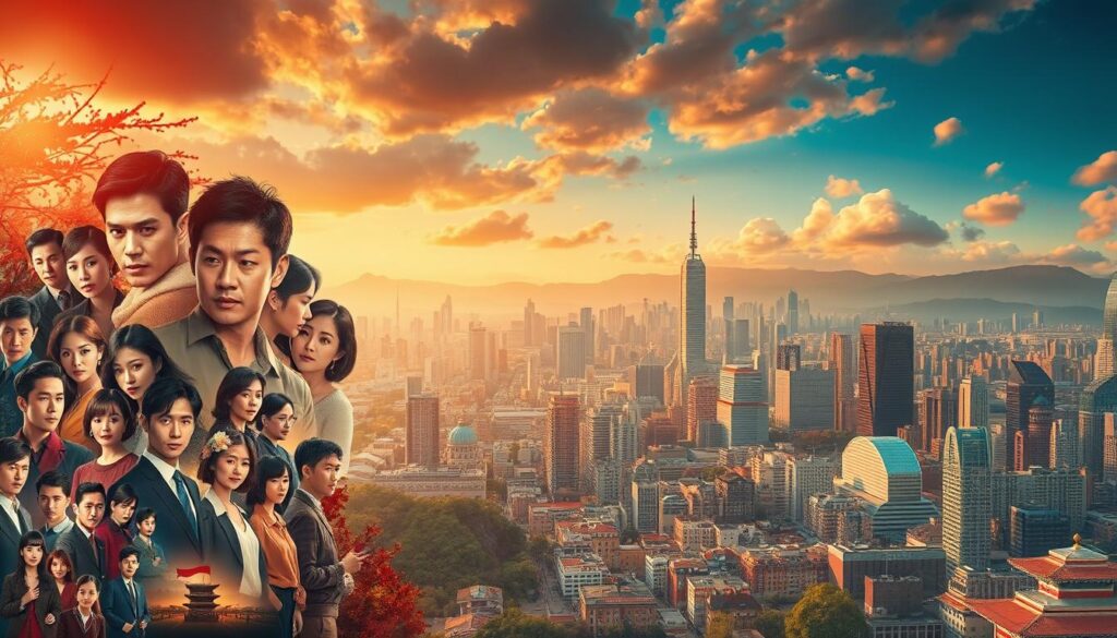 A stunning array of Korean drama posters, meticulously crafted to captivate the viewer. In the foreground, a collage of iconic drama characters, each emanating an aura of mystery and intrigue. The middle ground showcases a vibrant tapestry of genre-spanning narratives, from heart-wrenching romances to edge-of-your-seat thrillers. In the background, a lush, dreamlike landscape of Seoul's bustling cityscape, bathed in a warm, golden glow that evokes a sense of cinematic grandeur. Realistic textures, dynamic lighting, and a masterful composition create a visually arresting image that celebrates the captivating world of Korean television. A stunning array of Korean drama posters, meticulously crafted to captivate the viewer. In the foreground, a collage of iconic drama characters, each emanating an aura of mystery and intrigue. The middle ground showcases a vibrant tapestry of genre-spanning narratives, from heart-wrenching romances to edge-of-your-seat thrillers. In the background, a lush, dreamlike landscape of Seoul's bustling cityscape, bathed in a warm, golden glow that evokes a sense of cinematic grandeur. Realistic textures, dynamic lighting, and a masterful composition create a visually arresting image that celebrates the captivating world of Korean television.