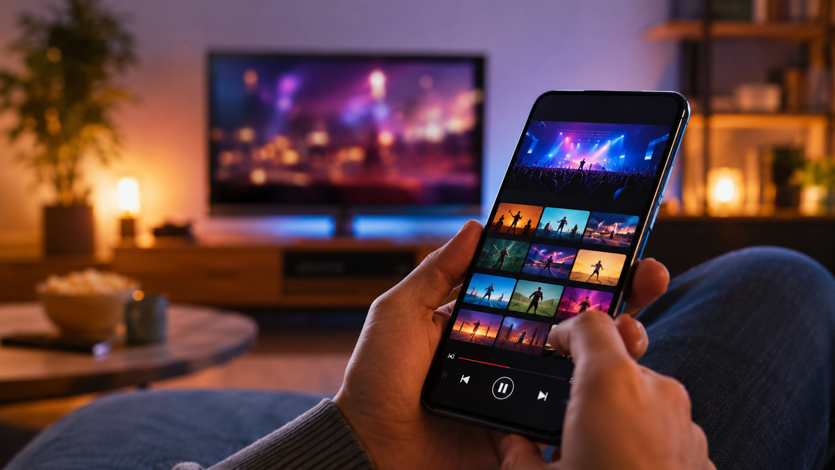 A screenshot of a popular free TV app with a variety of Spanish-language channels